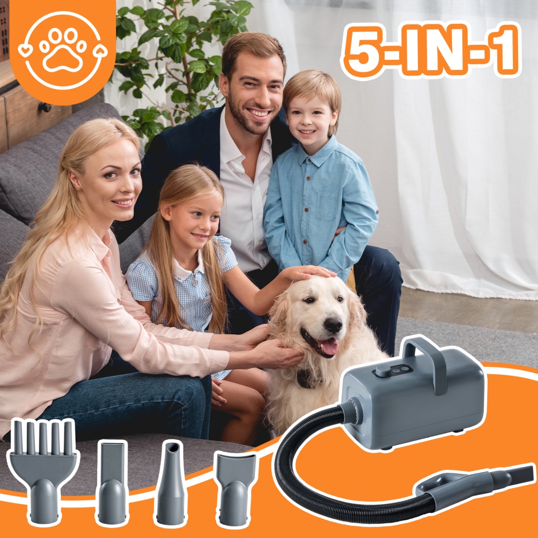 1550W High Velocity Pet Blow Dryer With Heater For Grooming - Image 8