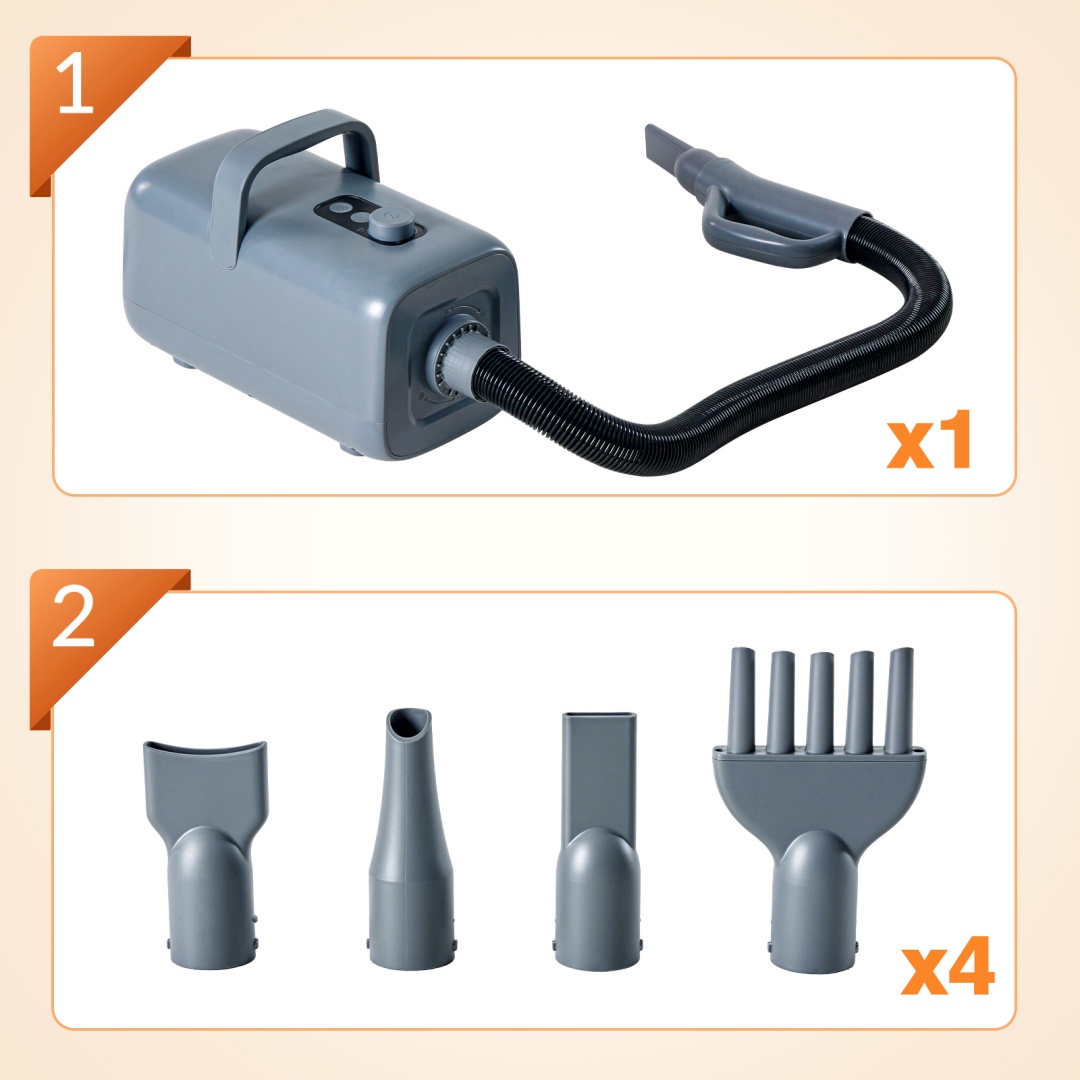 1550W High Velocity Pet Blow Dryer With Heater For Grooming - Image 10