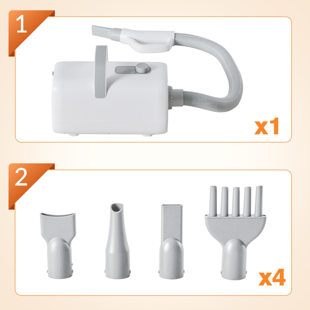 1550W High Velocity Pet Blow Dryer With Heater For Grooming - Image 3